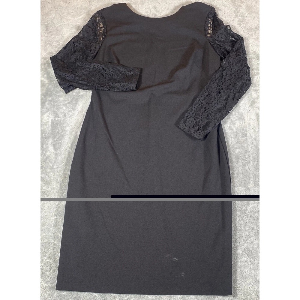 Ralph Lauren Cocktail Dress Women‎ 12 Keanu Lace Inset Long Slv Black Formal NWT - Picture 7 of 14